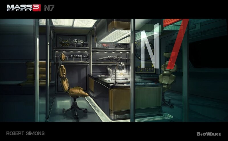 Mass Effect 3 N7 office concept