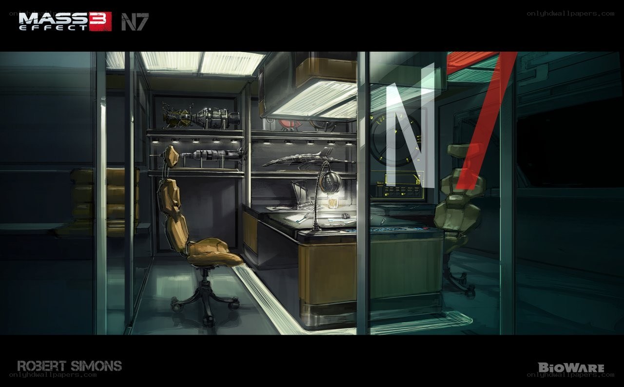 Mass Effect 3 N7 office concept
