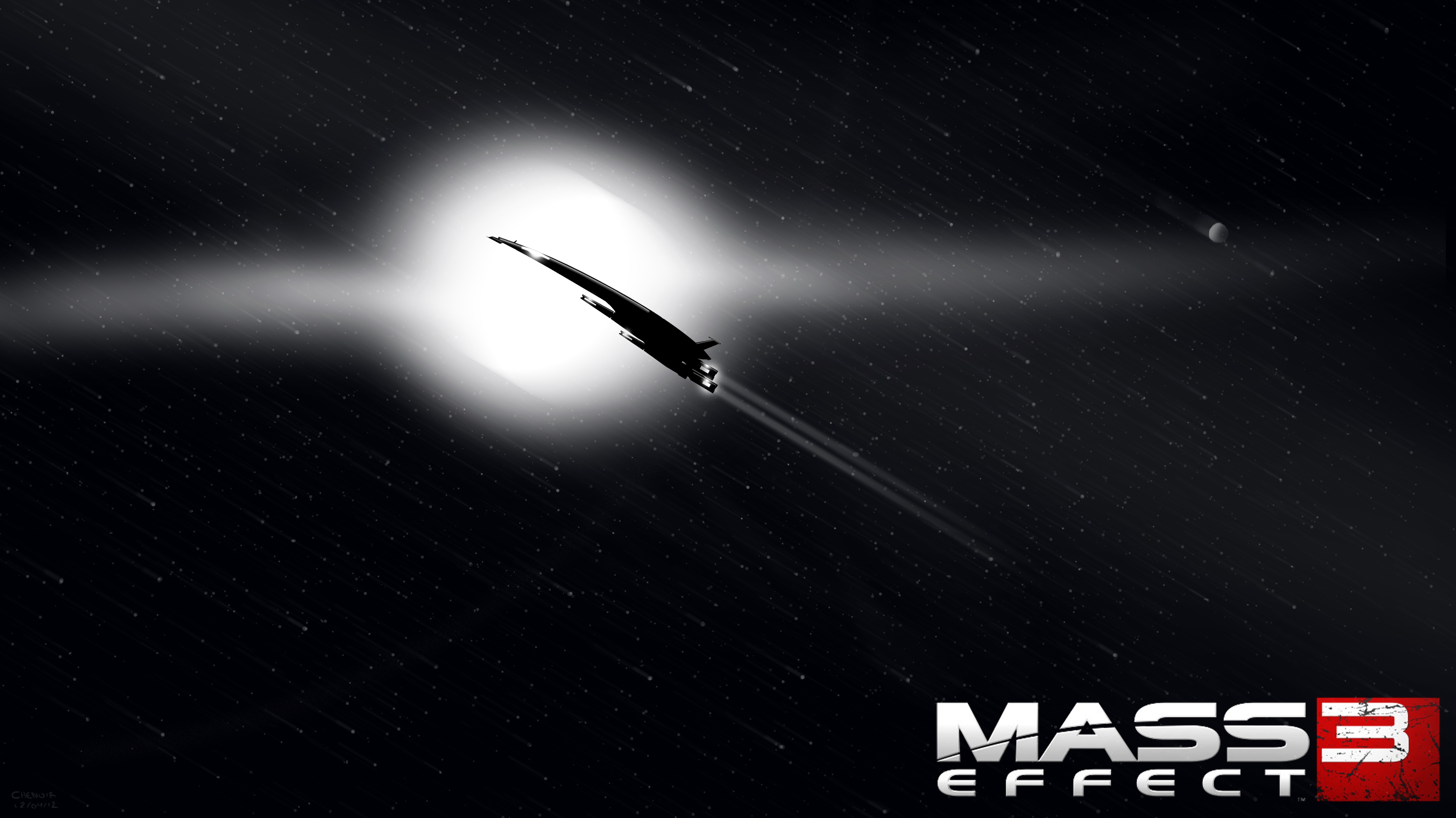 Mass Effect 3 spaceship in space