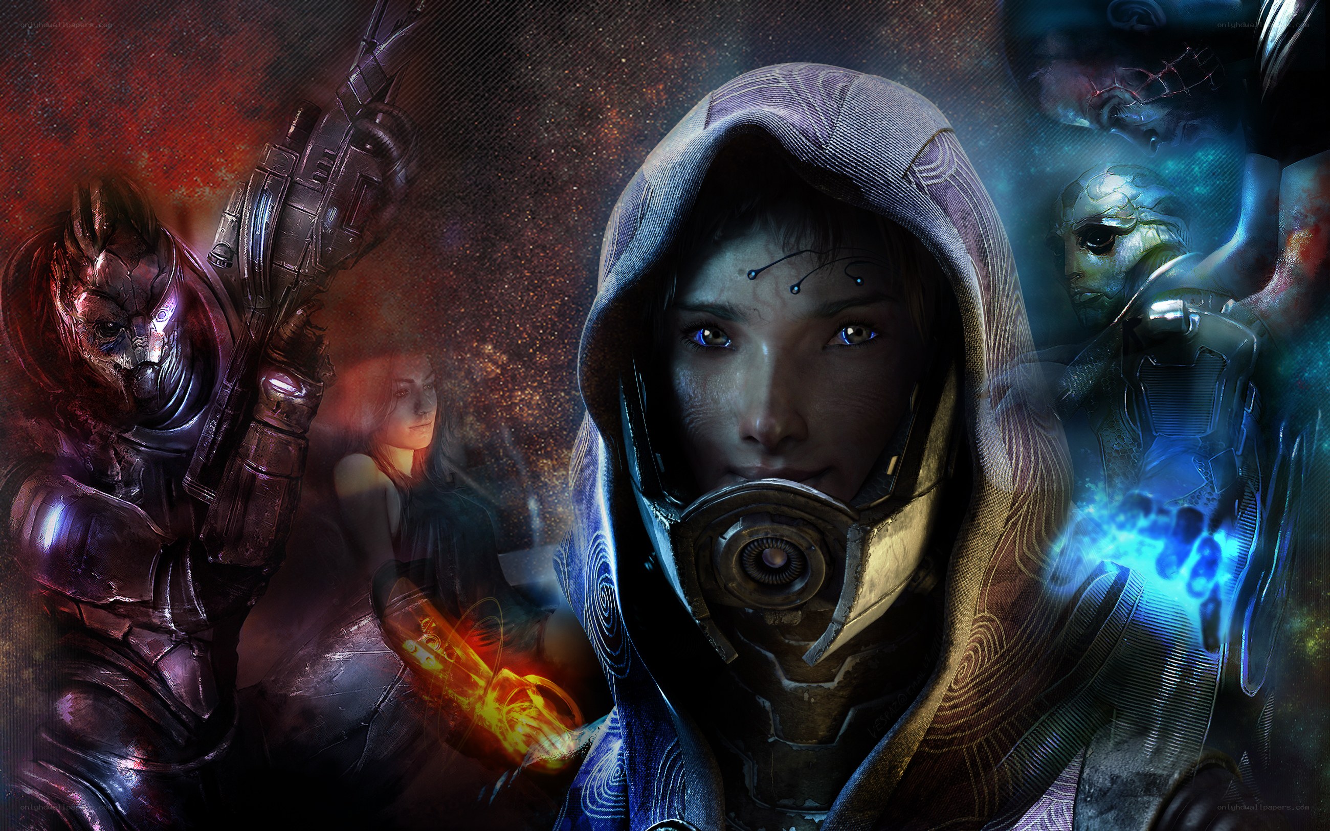 Mass Effect character collage