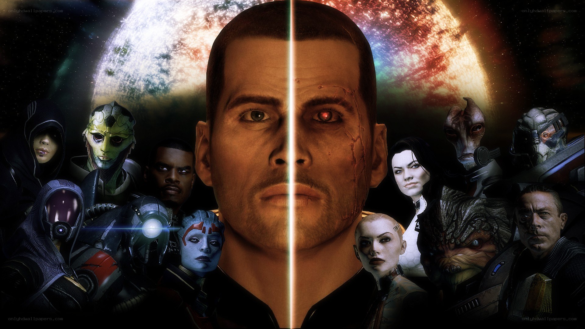 Mass Effect character collage
