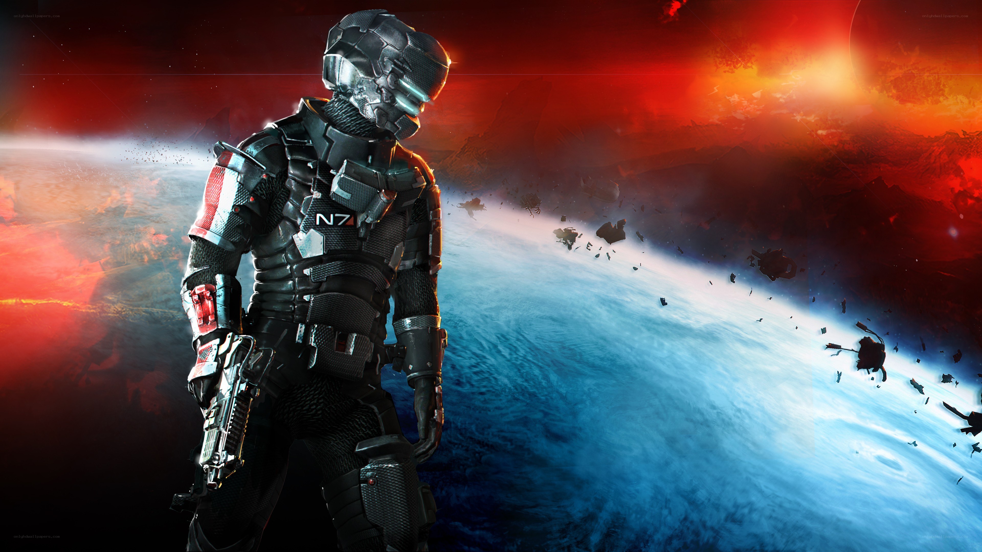 Mass Effect character on alien planet