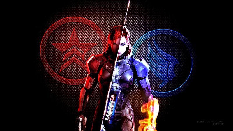 Mass Effect character split image
