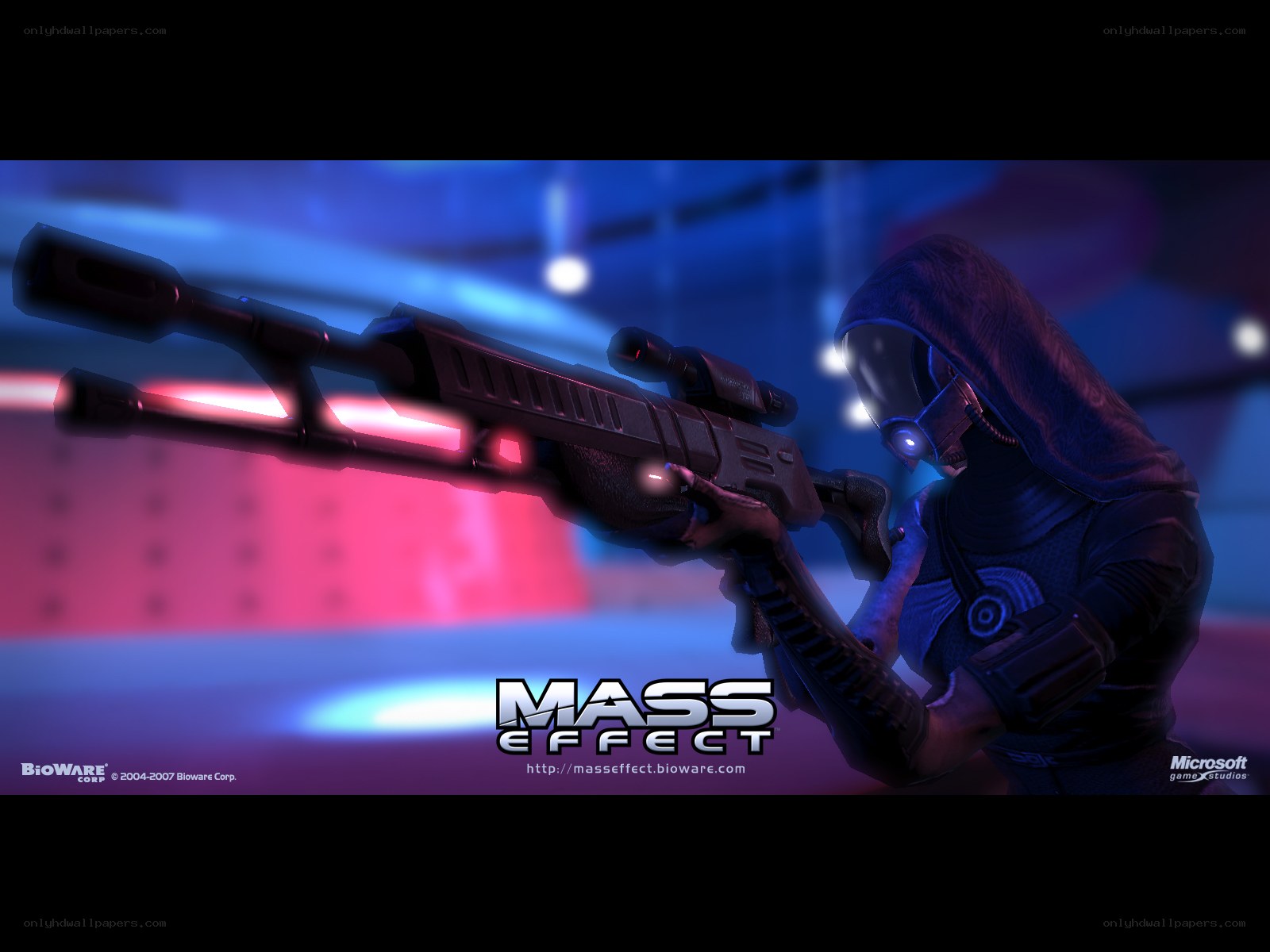 Mass Effect character with sniper rifle