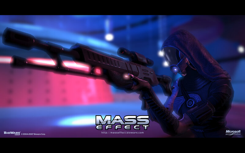 Mass Effect character with weapon