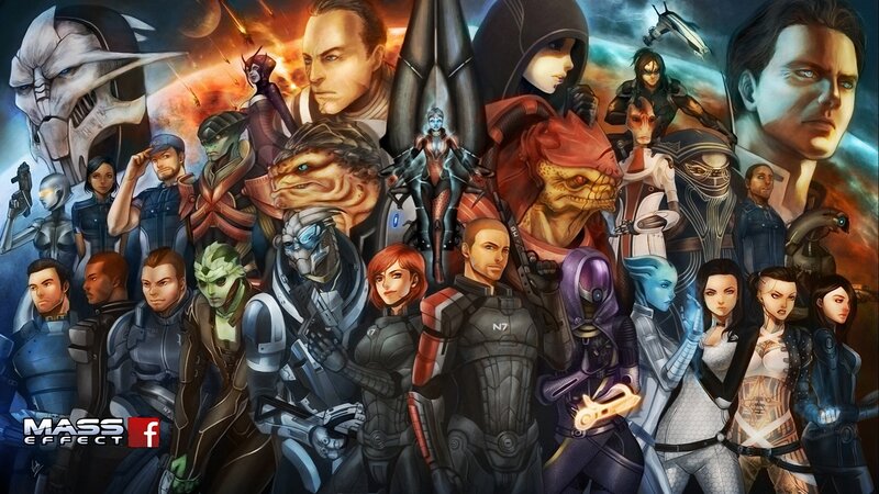 Mass Effect Characters — Blue, Dramatic, Digital Art