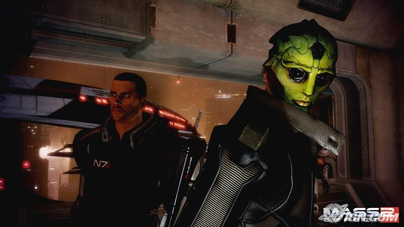 Mass Effect characters in a corridor
