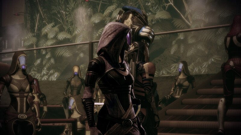 Mass Effect characters in a jungle
