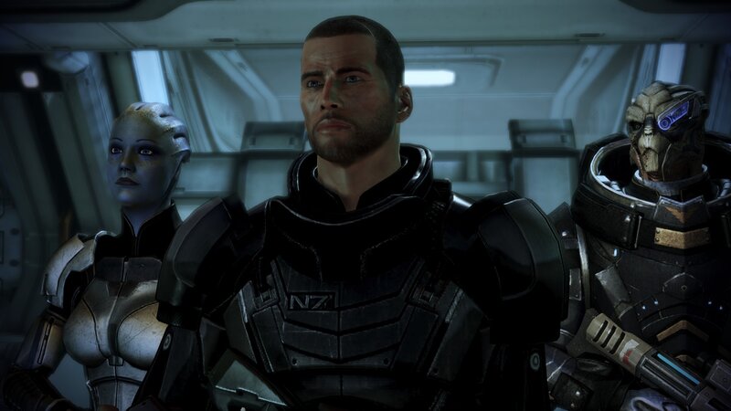 Mass Effect characters in a ship