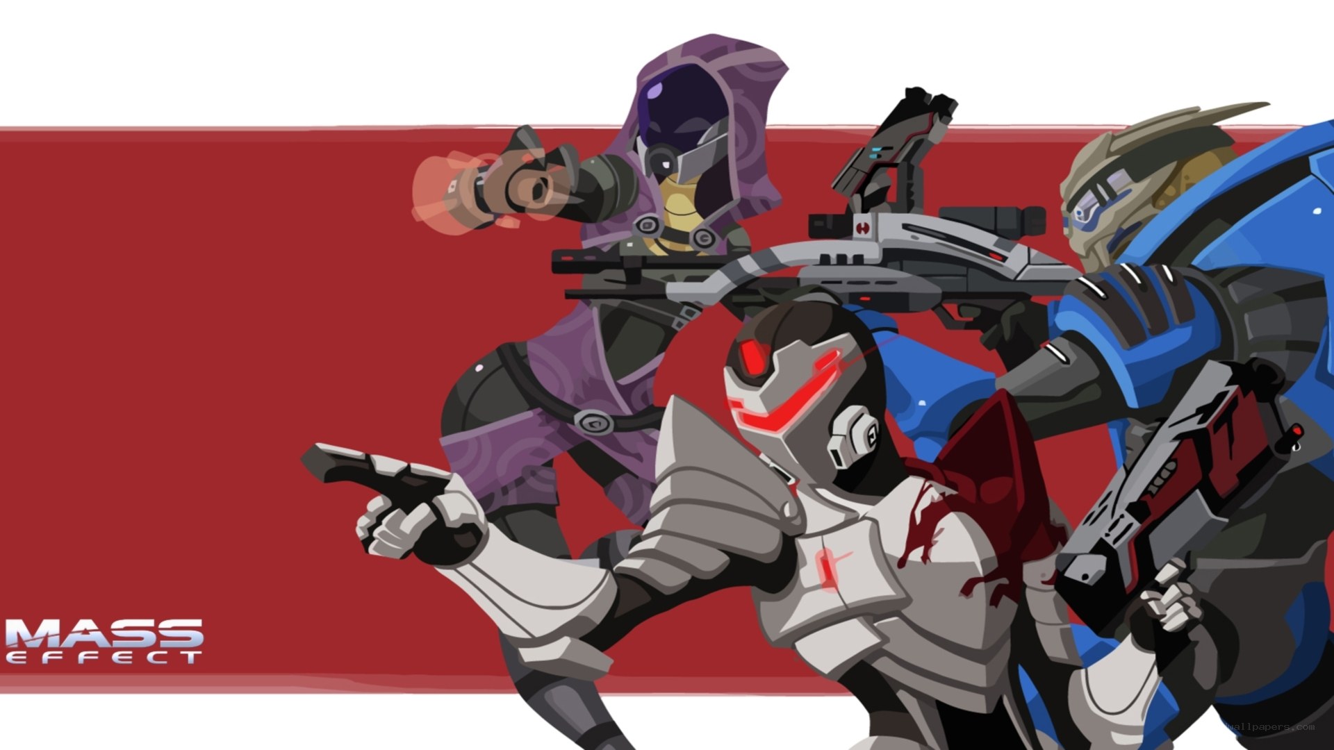 Mass Effect characters in action