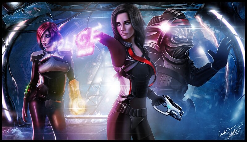 Mass Effect characters in action