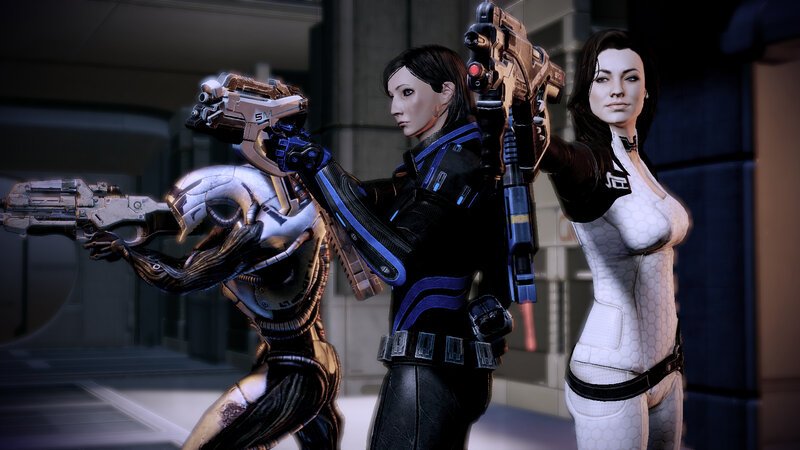 Mass Effect characters in combat