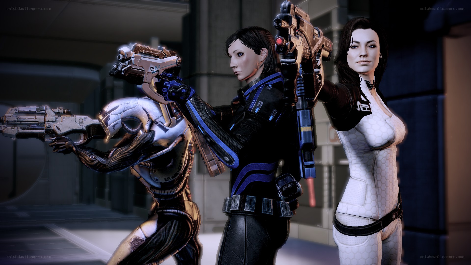 Mass Effect characters in combat