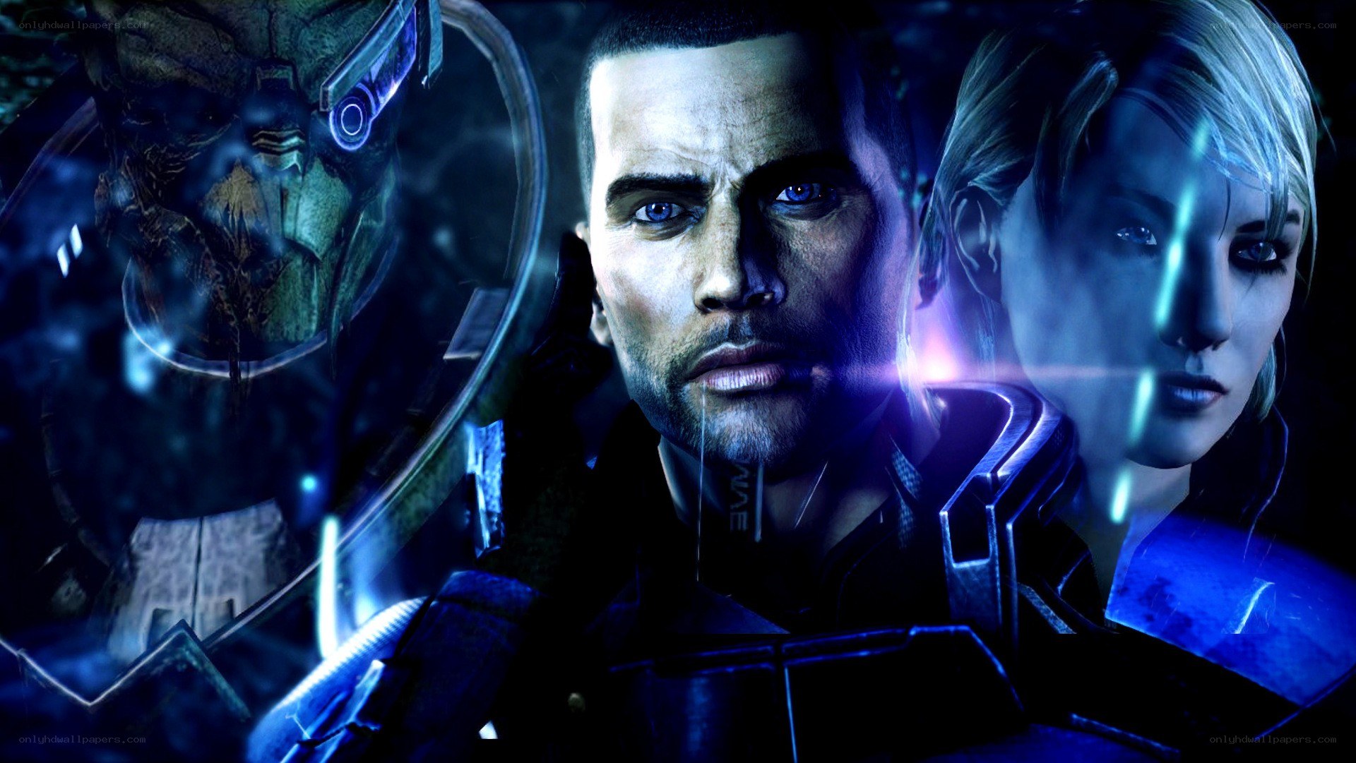 Mass Effect characters in combat gear
