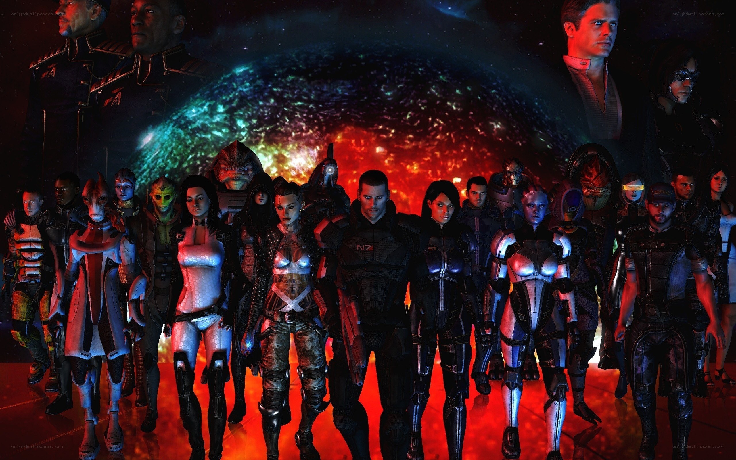 Mass Effect characters in formation