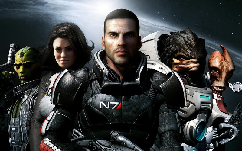 Mass Effect characters in space