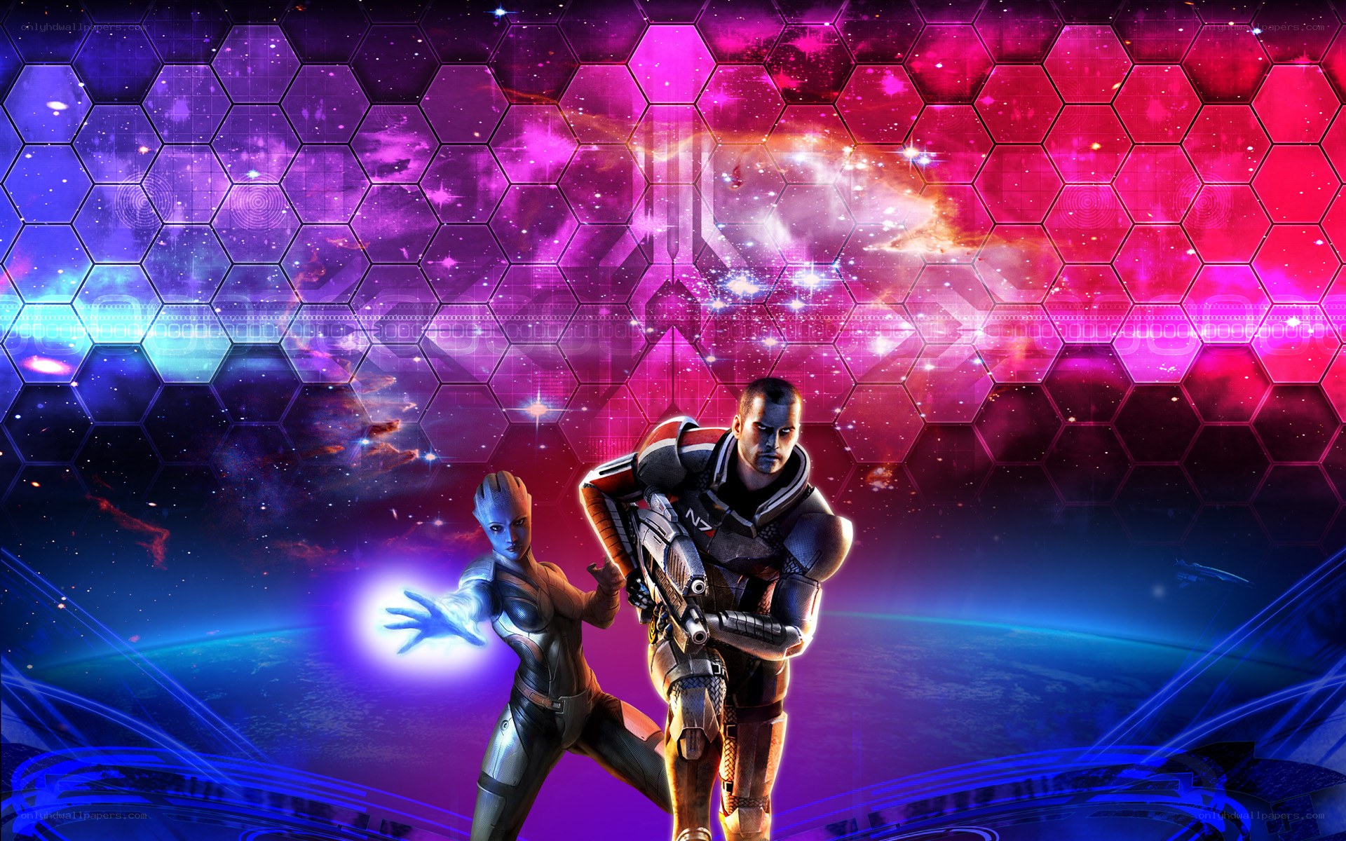 Mass Effect characters in space