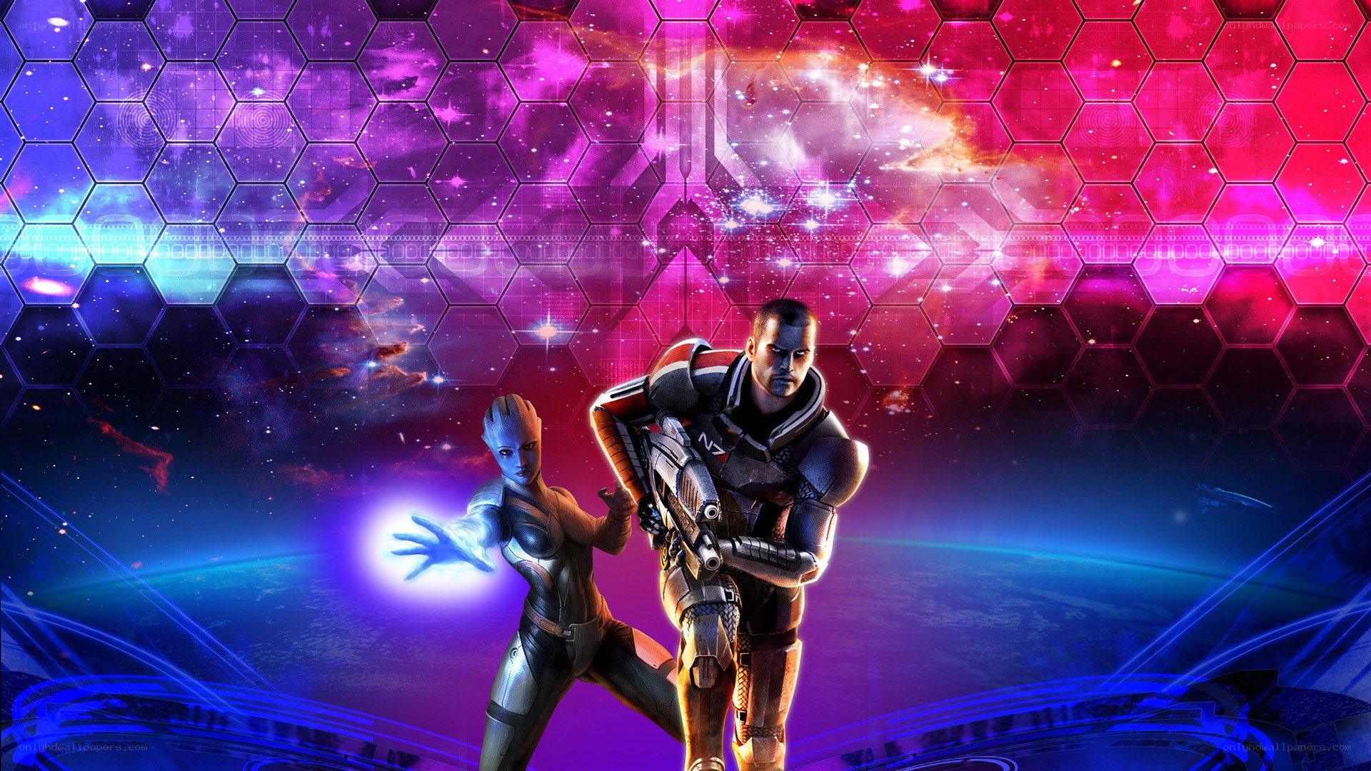 Mass Effect characters in space