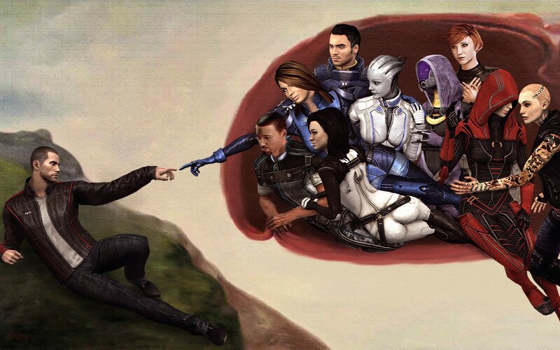 Mass Effect characters in The Creation of Adam