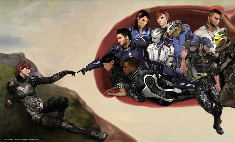 Mass Effect characters in The Creation of Adam