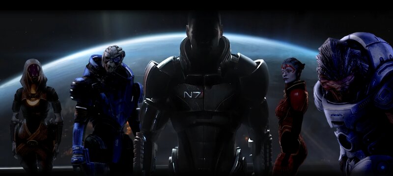 Mass Effect crew on a spaceship