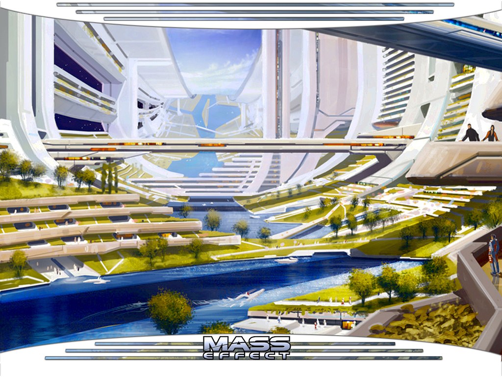 Mass Effect futuristic city
