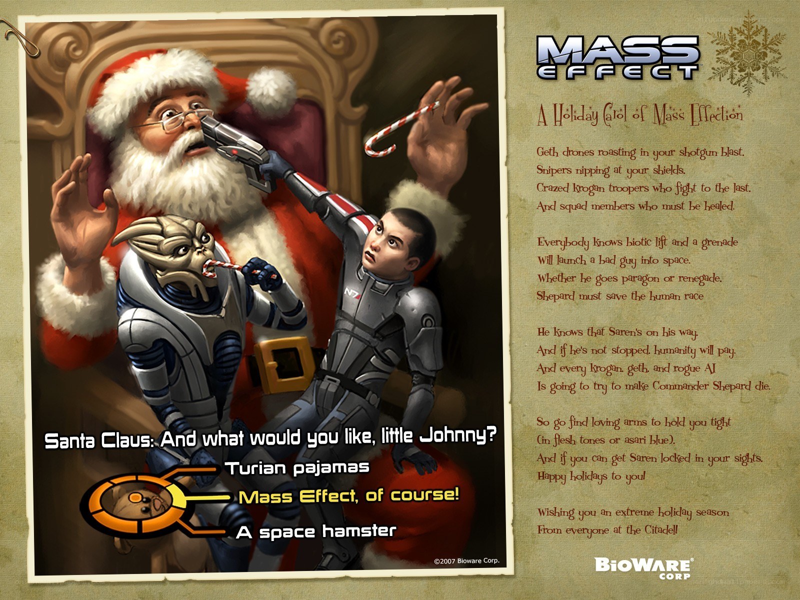 Mass Effect holiday card