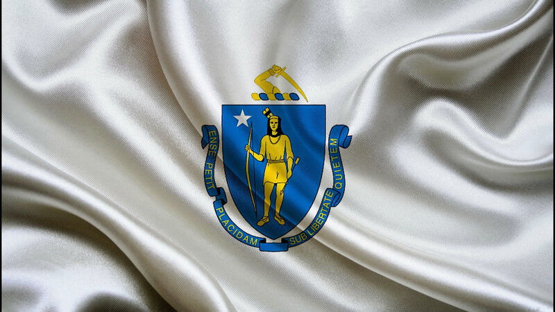 Massachusetts State Flag — White