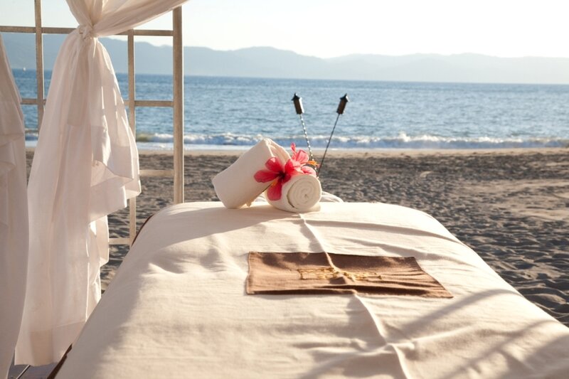 Massage Table on Beach — White