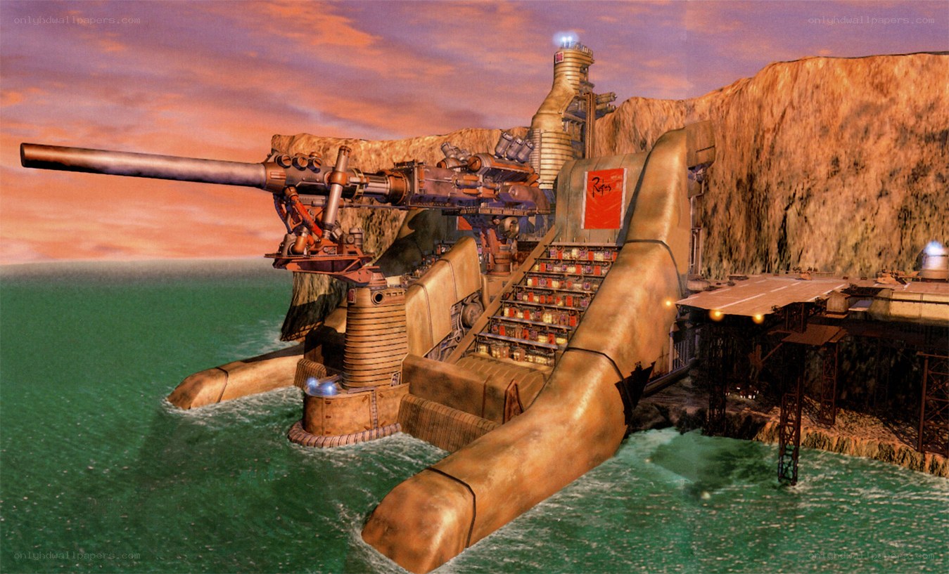 massive coastal artillery installation