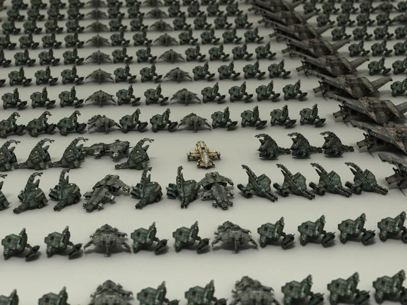 massive fleet of warships