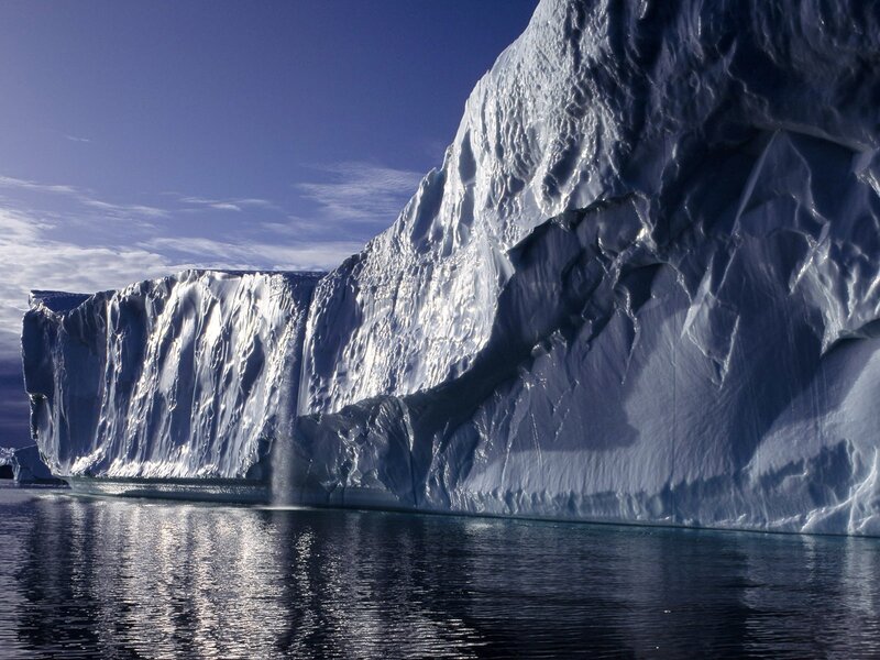 Massive Iceberg in Water — Blue, Dramatic