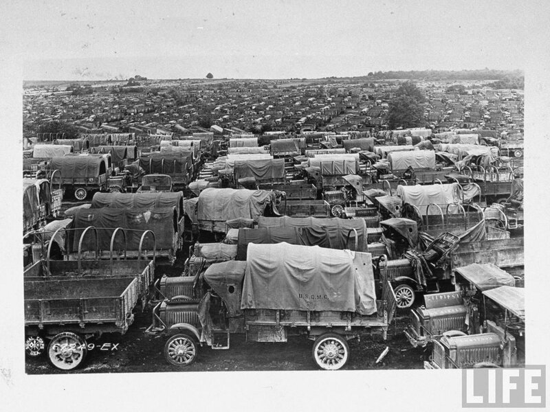 Massive military vehicle depot