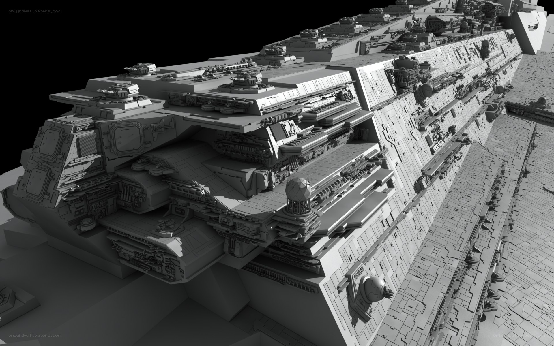 massive sci-fi battleship model