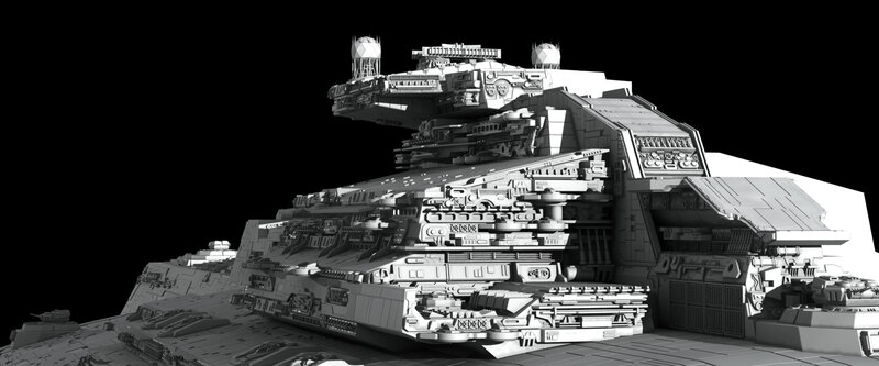massive sci-fi warship