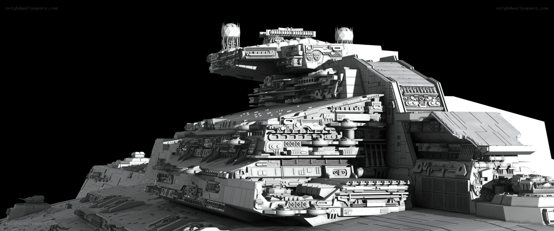 massive sci-fi warship