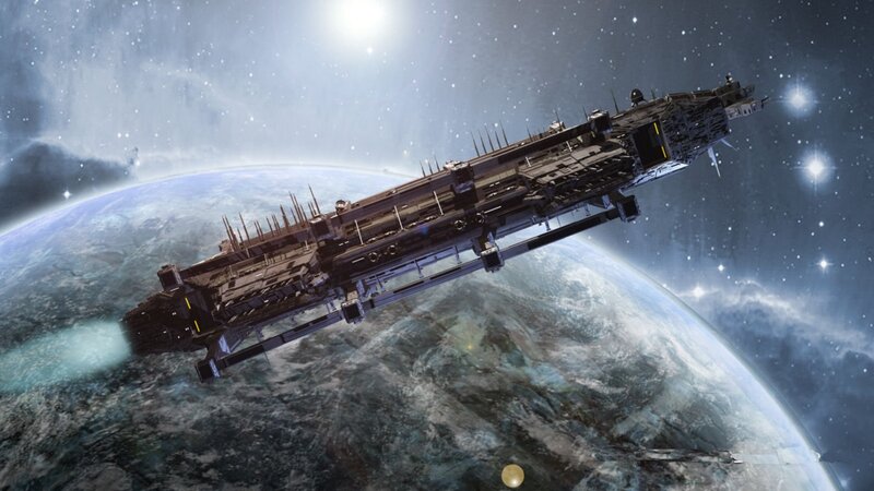 Massive Spaceship in Orbit