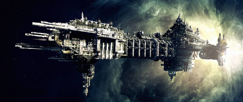 Massive Spaceship in Space — Black