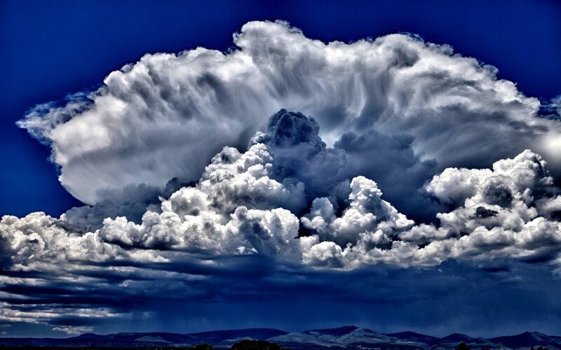 Massive Storm Cloud — Blue, Dramatic, Afternoon