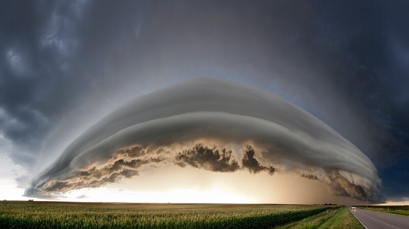 Massive Storm Cloud — Gray, Dramatic, Sunset, Photograph