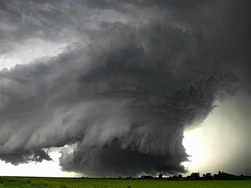 Massive storm cloud over field