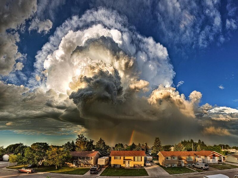 Massive Storm Cloud over Houses