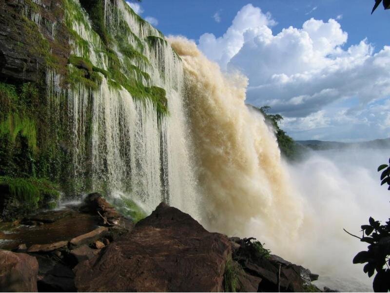 Massive Waterfall Cascade — Blue