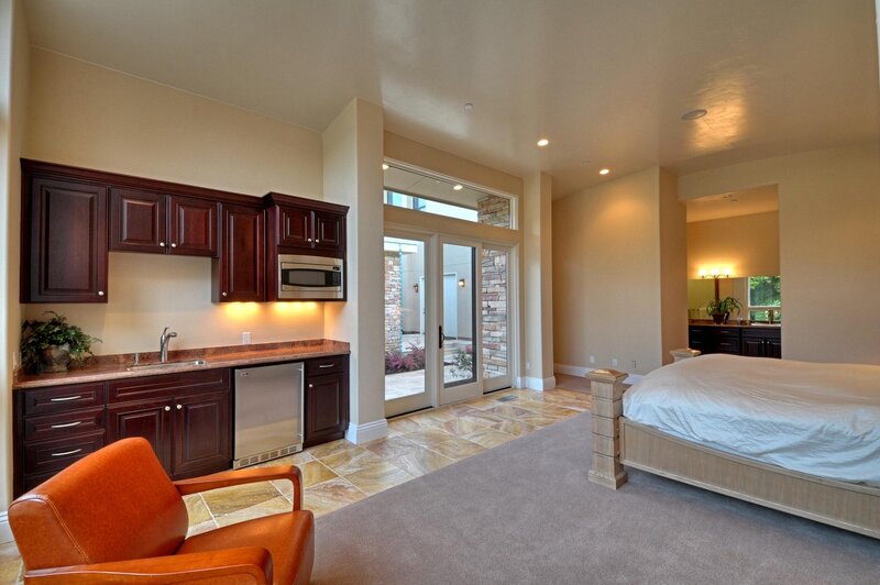 Master bedroom with kitchenette