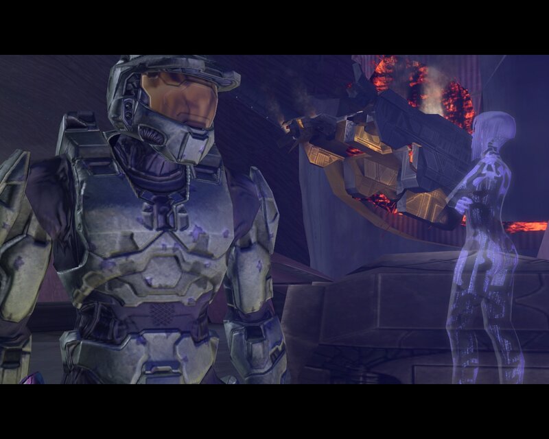 Master Chief and Cortana in a battle