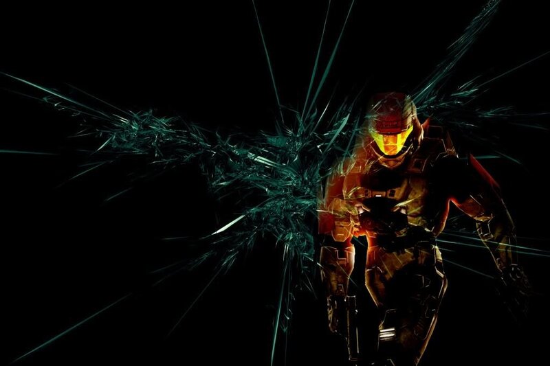 Master Chief breaking through glass