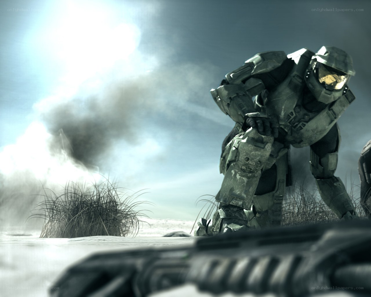 Master Chief in a battlefield