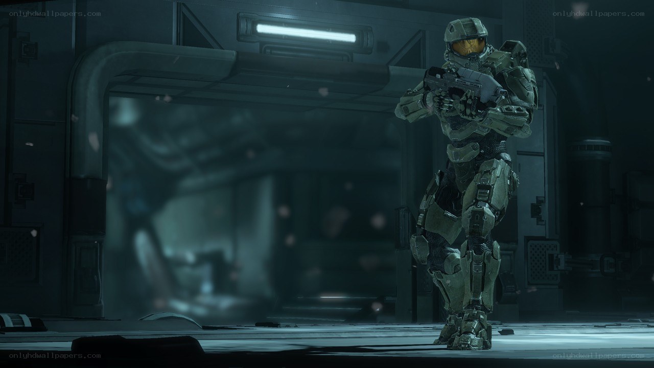 Master Chief in a corridor