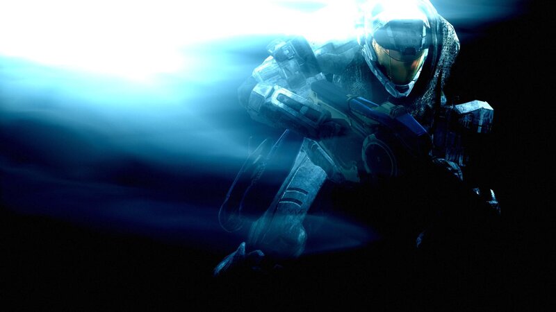 Master Chief in blue light