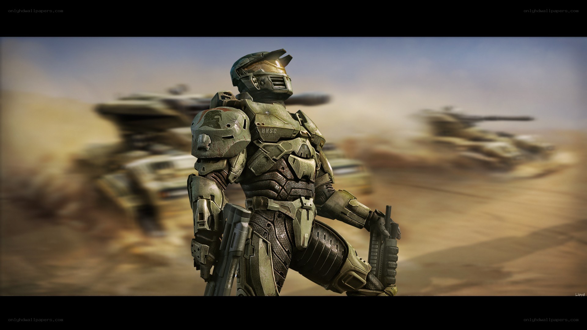 Master Chief in desert combat